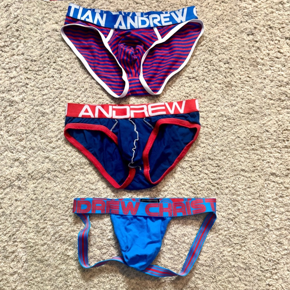 Andrew Christian Men's Underwear Set - Blue and Red